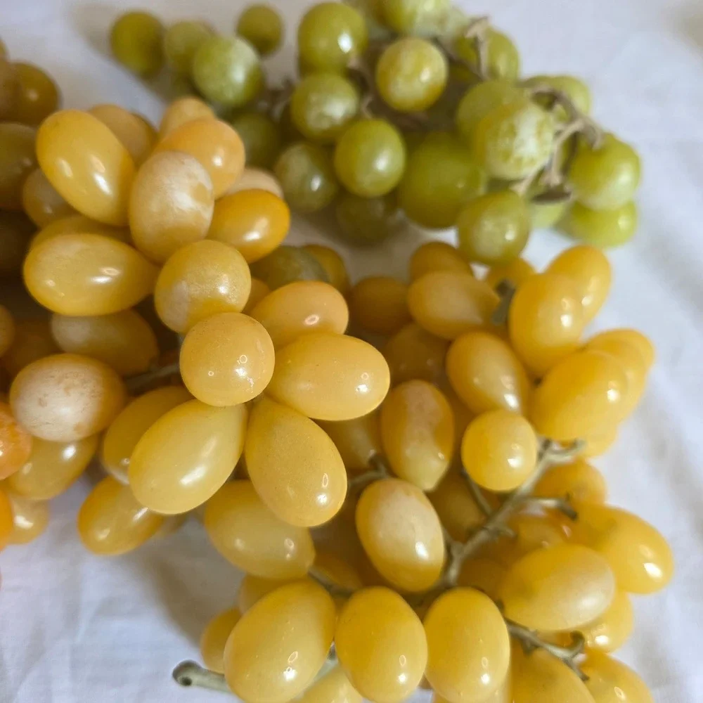 Vintage MCM Lucite Acrylic Grape Clusters Amber Yellow Green Set of 4 Decor